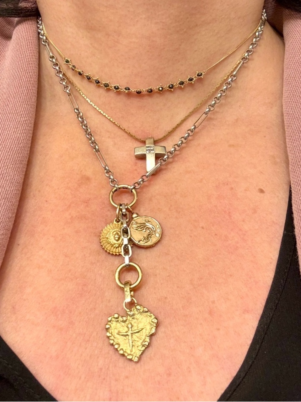 Sundance Designer Amali Black Diamond Textile Necklace in 18K Yellow Gold $1980